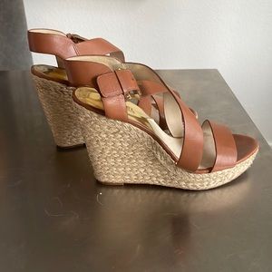 Michael Kors, Tan leather wedges, size 9 1/2